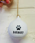 A Paw Print Personalised Ceramic Round Bauble